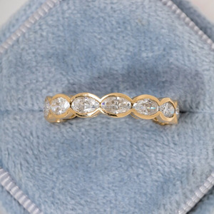 แหวนทองคำสีเหลือง14K ที่ได้รับการรับรองจาก IGI สำหรับผู้หญิงแหวนเพชรทรงรีหรูหราเครื่องประดับแต่งงานแหวนหมั้นสำหรับงานปาร์ตี้ - Product Image 1