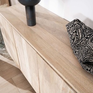 Vandana Autumn Aspect 180cm mango wood <b>sideboard</b> with a clean, Japanese design, Jappy style, 4 doors - Product Image 5