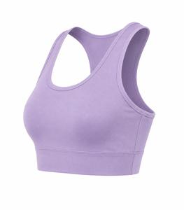 Soutien-gorge de sport rose uni tendance pour femme, à bretelles croisées, sans coutures, écologique, séchage rapide, maintien élevé, pour le yoga, en Spandex - Product Image 2