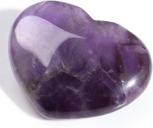 Pierre de méditation en améthyste naturelle en forme de cœur, 1,8x1,4 pouces, cristal poli, pierre précieuse pour la méditation, cadeau, décoration intérieure, vente en gros - Product Image 3