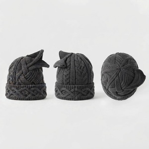 Custom Mohair <b>Beanie</b> <b>Wool</b> Knit Jacquard Embroidered Logo Satin Lined Designer Winter <b>Hat</b> OEM Manufacturer - Product Image 5