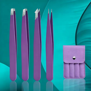 Compas à sourcils personnalisé, 4 pièces, pinces à épiler colorées en acier inoxydable, ensemble d'outils de maquillage pour les sourcils - Product Image 4