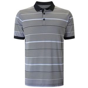 Chemise à manches courtes pour homme, grise, tricotée, 100% polyester, style décontracté, coupe régulière, respirante, séchage rapide, couleur unie, boutonnée - Product Image 5