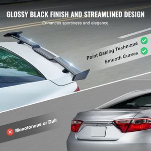 Alettone da 57.9 pollici Spoiler auto ad alta resistenza ABS vernice da forno nero lucido alettone posteriore compatibile 2018-2023 Spoiler auto - Product Image 4