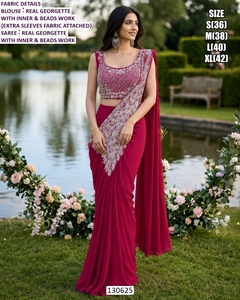 Lehenga Choli Royal Divine Wine Georgette, tenue traditionnelle pour les fêtes - Product Image 4