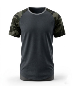 Camiseta de Hombre de Manga Tres Cuartos Raglán, Oversize, de Poliéster y Algodón, de Alta Calidad, Transpirable, Ecológica, Antiarrugas, OEM - Product Image 1