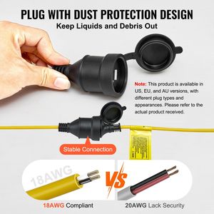 Luci LED da Cantiere 100W 100FT 10000LM 10pz 5000K, Luci da Lavoro IP65 Impermeabili con Ganci per Cantieri Edili - Product Image 6