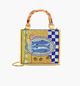 Sac fourre-tout perlé personnalisé fait main avec nom, magnifique broderie, accessoire de mode thème été fait main par MULTI CRAFT - Product Image 4