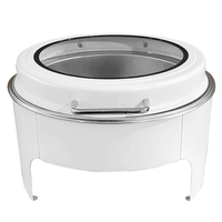 Matériel de restauration : Réchauds de buffet blancs et dorés, ensemble de réchauds de buffet hydrauliques en acier inoxydable pour traiteur