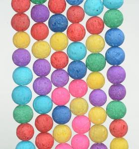 Cuentas Redondas de Basalto Volcánico, Piedras Preciosas de Lava Multicolores, Cuentas de Piedra Natural para Hacer Joyería, Pulseras y Collares DIY - Product Image 2