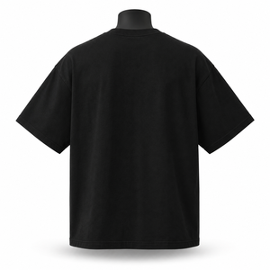 T-shirt noir surdimensionné pour homme, logo minimaliste sur la poitrine, streetwear, hip hop, coton, coupe ample, décontracté, t-shirt d'été - Product Image 2