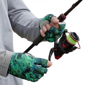 Guantes de Pesca Inteligentes, Medios Dedos, Sintéticos, con Impresión por Sublimación, Compatibles con Pantalla Táctil, Unisex, Antideslizantes, Resistentes al Desgaste, con Gancho, para Otoño - Product Image 5