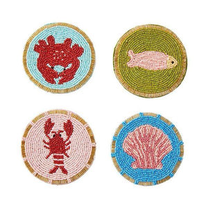 Decorative <b>Beaded</b> <b>Coasters</b> Handmade Embroidery Boho Table Accessories by glowin fashion - Product Image 2