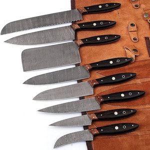 Ensemble de couteaux de chef en acier Damas haute performance avec étui en cuir, ensemble de couteaux de cuisine pour la préparation des aliments et les tâches culinaires - Product Image 2