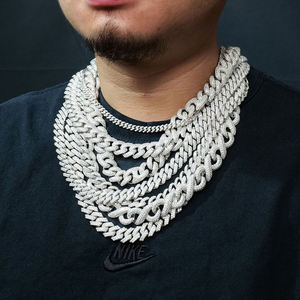 Unisex Hip Hop Gold Plated 925 <b>Silver</b> Chain Link <b>Bracelets</b> Emerald Cut Lab Grown Diamond Micro Insert Geometric Style Engagement - Product Image 2