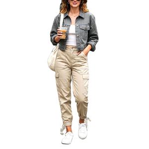 Pantalons cargo pour femmes de haute qualité à bas prix, coupe ample avec cordon de serrage et poches, pantalons de randonnée pour femmes, exportés par un fournisseur du Bangladesh - Product Image 1