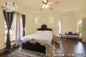 Juego de Muebles de Dormitorio de Madera Estilo Victoriano a Medida, Juego de Dormitorio Maharaja con Tallado Dorado, Cama Tallada a Mano de Primera Calidad, Estilo Palacio Real, EE. UU. - Product Image 4