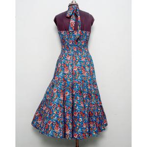 New Arrival High Quality Cotton <b>Summer</b> <b>Dress</b> Women Modern Chic Sweet Floral Patterned Red Sleeveless Midi A-Line <b>dress</b> - Product Image 5