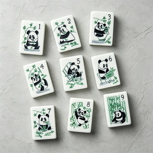 Ensemble de Mahjong de Luxe <span class=keywords><strong>Panda</strong></span> Cartoon 160 Pièces avec Boîte Magnétique Personnalisée, Cartes de Règles et Motifs Traditionnels Chinois Riches, Portable pour Fêtes et Vacances - Product Image 2