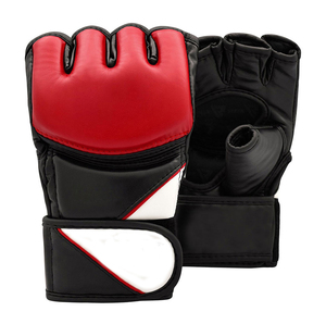Half Finger PU MMA Gloves with Hook and Loop Wrist Support Lightweight & Adjustable <b>Strap</b> for Unisex Use - Product Image 5