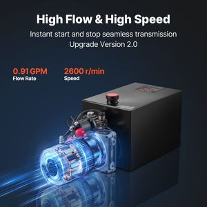 Centralina Idraulica da 15 Quarti per Pompa Ribaltabile a Semplice Effetto, Pressione Massima 3200 PSI, Portata 0.91 GPM, per Rimorchi Agricoli - Product Image 5