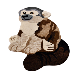 Alfombra Moderna de Lana Hecha a Mano con Diseño de Mono, Alfombra Grande con Silueta de Primate de la Selva - Product Image 1