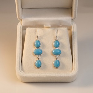 Natural Turquoise <b>Dangle</b> <b>Earrings</b> 925 Sterling <b>Silver</b> Handmade Blue Gemstone Drop <b>Earrings</b> Boho Jewelry For Women - Product Image 5