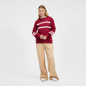 Pullover Women Oversized Sweatshirt 100% Cotton <b>Material</b> Custom Made Logo Printing Solid Drop Shoulder OEM Women Sweatshirt - Product Image 4