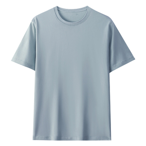 ออกแบบโลโก้ OEM ตามสั่ง เสื้อยืดคอกลมสีพื้นทรงหลวมใส่สบายสำหรับผู้ชายและผู้หญิง น้ำหนัก 180 กรัม ใช้ได้หลากหลาย - Product Image 2
