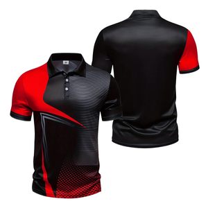 เสื้อโปโลผู้ชายคุณภาพสูง ผลิตจากโพลีเอสเตอร์ แห้งเร็ว ระบายอากาศดี แขนสั้น เหมาะสำหรับใส่เป็นยูนิฟอร์ม ออกกำลังกาย หรือเสื้อผ้าสำหรับงานซับลิเมชั่น - Product Image 3