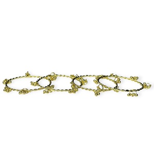 Premium Kashmiri Jhumki Gold Tone <b>Bangles</b> with Ghungroo Dangling <b>Charms</b> Trendy for Weddings and Functions - Product Image 3