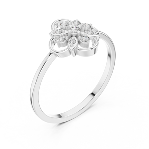Anillo de oro macizo de 14k para mujer con diseño de flor romántica, corte redondo minimalista, ideal para regalo, compromiso, aniversario, boda. - Product Image 6