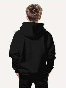 Sweat-shirt à capuche pour homme avec imprimé arbre de Noël et manette de jeu, coupe classique, en coton, décontracté, pour l'hiver, avec poche avant - Product Image 3