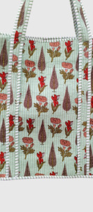Sac fourre-tout bohème en toile à motifs floraux, ouvert en dessus, pour le shopping toutes saisons - Product Image 6