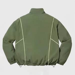 New Arrivals Custom Logo Green Mens Nylon <b>Wind</b> <b>Breaker</b> White Panel With Pant Set For Summer Active Wear Streetwear Zipper Jacket - Product Image 4