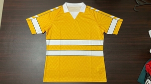Chemise à manches courtes pour homme, rayée rouge et blanc, col rabattu, séchage rapide, polyester, coupe classique, toutes saisons, haut de sport - Product Image 2