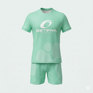 Uniforme de pickleball unisexe 100% polyester, col rond, logo imprimé par transfert thermique sur le devant, séchage rapide, manches courtes, nom d'équipe personnalisé - Product Image 4