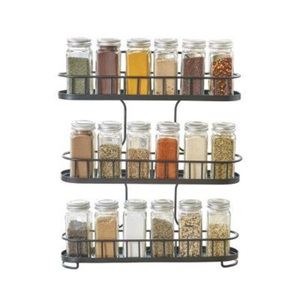 Organizador de especias metálico moderno de 2 niveles para cocina, estante de almacenamiento de condimentos multiusos que ahorra espacio, estante independiente. - Product Image 3
