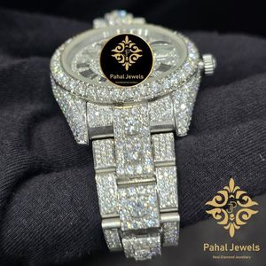 นาฬิกาข้อมือแบบกลไกฝังเพชร ตัวเลขโรมัน สายคริสตัล ของขวัญเครื่องประดับ - Product Image 4