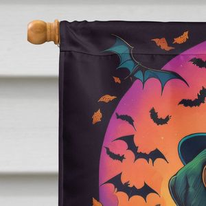 Saint Bernard Witchy Halloween Large House Flag Multicolor Polyester <b>Yard</b> Lawn <b>Sign</b> Porch Sleeve Pole Decorative Banner Artwork - Product Image 3