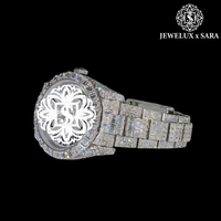 Reloj de Lujo de Acero Inoxidable de Primera Calidad, Completamente Blanco con Diamantes, Regalos para Celebraciones y Ocasiones Especiales, Mejor Precio