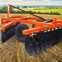Arado de Discos Multifuncional de Acero al Boro Sabin Rojo para Uso Agrícola, 550 kg