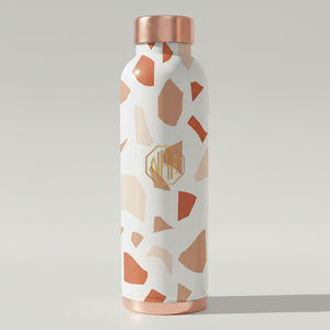 Botella de agua de cobre puro de Metal de 950ml a la moda, a prueba de fugas, duradera, ayurvédica, beneficios para la salud, Impresión de esmalte portátil - Product Image 1