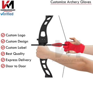 Heavy Duty Archery Hunting <b>Gloves</b> Suede Leather 3 Finger Protector Outdoor Shooting Gear Custom Logo Wholesale Manufacturer - Product Image 6