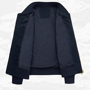 Chaqueta Bomber de Lona Caqui para Hombre, con Capucha, Transpirable, de Color Sólido, Cierre de Cremallera, Cuello Alto, Estilo Urbano, Corte Regular, para Invierno - Product Image 4