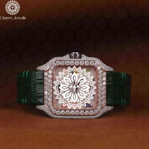 Charm_Jewells Luxury Women's Stainless Steel <b>Watch</b> Square Case 38mm Analog Quartz Sapphire Crystal Leather Band - Product Image 1