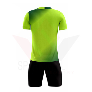 Conjunto de Camiseta de Fútbol para Hombre, Diseño Degradado Azul con Patrón de Hojas, Manga Corta, Cuello en V, Absorbe la Humedad, Ajuste Atlético, para Todas las Temporadas - Product Image 2