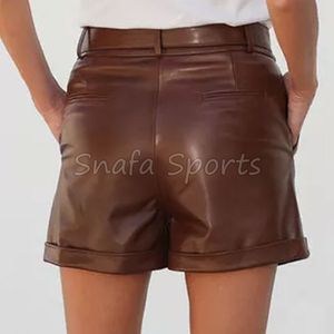 Shorts en cuir de vachette pour femmes, fourrure naturelle, couleur vintage, 100% cuir de vachette, taille standard pour femmes - Product Image 6