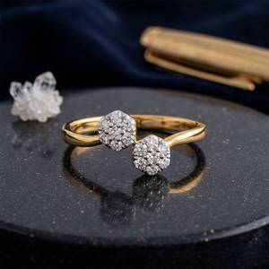 Women's Yellow Gold <b>Diamond</b> <b>Ring</b> Round Brilliant Cut Classic Engagement Jewelry G Color Natural <b>Diamonds</b> - Product Image 3