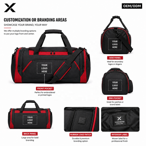 Custom Traditional Duffel Bag OEM ODM | Premium 600D Polyester Travel Gym Sports Duffel Bag | Private Label <b>Waterproof</b> Weekender - Product Image 4